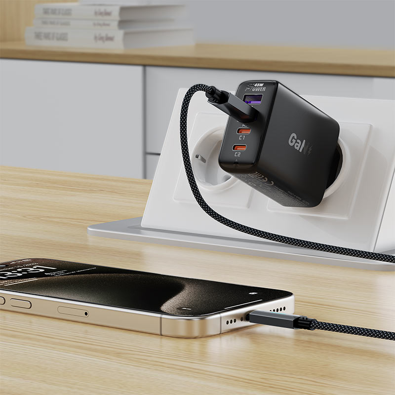 AceFast | 18475 | C19-04 | Usb A To Usb C Fast Charging Data Cable | Black AceFast | 18475 | C19-04 | Usb A To Usb C Fast Charging Data Cable | Black